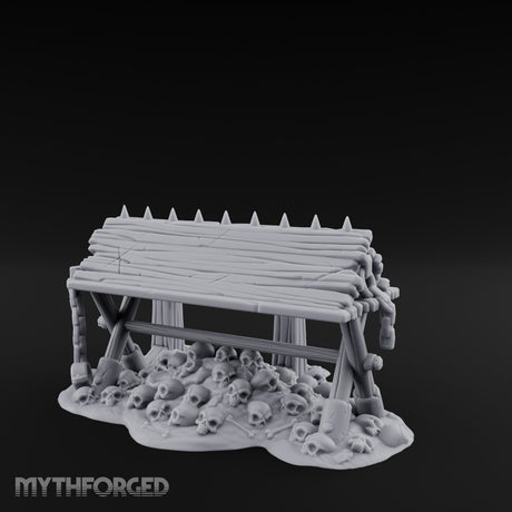 Spike-Crowned Skull-Heaped Spanish Donkey Torture Bench Miniature for Dungeons and Dragons, Pathfinder or other TTRPGs