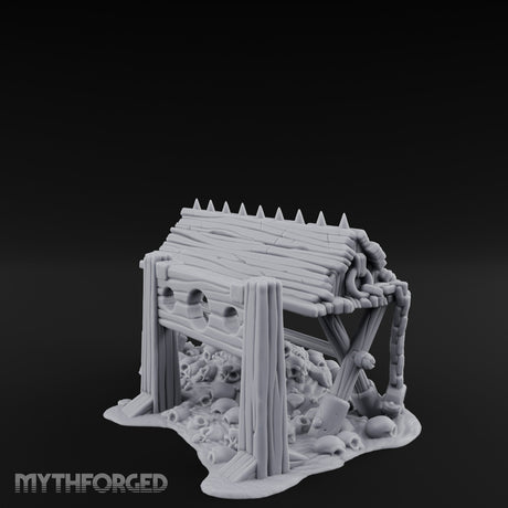 Spike-Crowned Skull-Heaped Spanish Donkey Torture Bench Miniature for Dungeons and Dragons, Pathfinder or other TTRPGs
