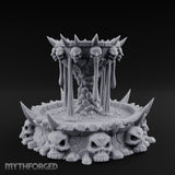 Spike-Crowned Skull-Ringed Necromantic Fountain Miniature for Dungeons and Dragons, Pathfinder or other TTRPGs
