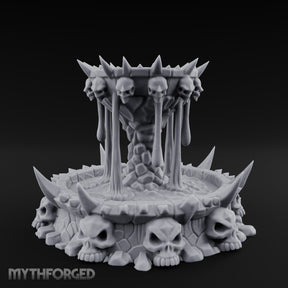 Spike-Crowned Skull-Ringed Necromantic Fountain Miniature for Dungeons and Dragons, Pathfinder or other TTRPGs