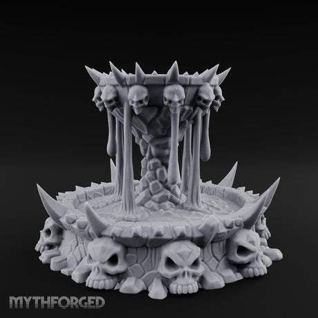 Spike-Crowned Skull-Ringed Necromantic Fountain Miniature for Dungeons and Dragons, Pathfinder or other TTRPGs