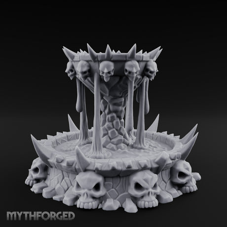 Spike-Crowned Skull-Ringed Necromantic Fountain Miniature for Dungeons and Dragons, Pathfinder or other TTRPGs