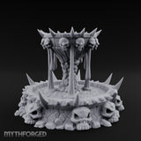 Spike-Crowned Skull-Ringed Necromantic Fountain Miniature for Dungeons and Dragons, Pathfinder or other TTRPGs