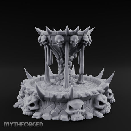Spike-Crowned Skull-Ringed Necromantic Fountain Miniature for Dungeons and Dragons, Pathfinder or other TTRPGs