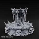 Spike-Crowned Skull-Ringed Necromantic Fountain Miniature for Dungeons and Dragons, Pathfinder or other TTRPGs