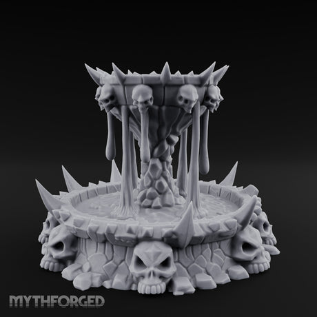 Spike-Crowned Skull-Ringed Necromantic Fountain Miniature for Dungeons and Dragons, Pathfinder or other TTRPGs