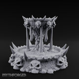 Spike-Crowned Skull-Ringed Necromantic Fountain Miniature for Dungeons and Dragons, Pathfinder or other TTRPGs