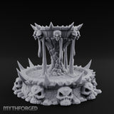 Spike-Crowned Skull-Ringed Necromantic Fountain Miniature for Dungeons and Dragons, Pathfinder or other TTRPGs