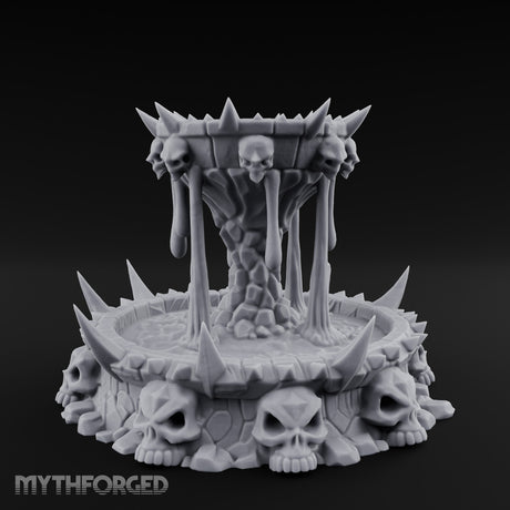 Spike-Crowned Skull-Ringed Necromantic Fountain Miniature for Dungeons and Dragons, Pathfinder or other TTRPGs