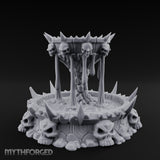 Spike-Crowned Skull-Ringed Necromantic Fountain Miniature for Dungeons and Dragons, Pathfinder or other TTRPGs