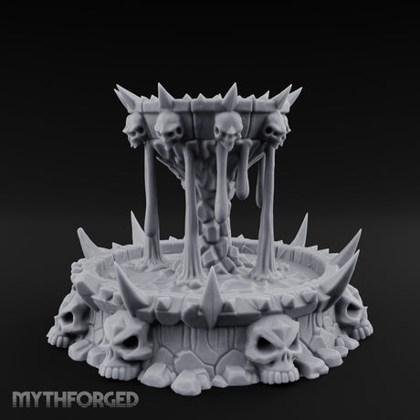 Spike-Crowned Skull-Ringed Necromantic Fountain Miniature for Dungeons and Dragons, Pathfinder or other TTRPGs
