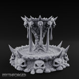 Spike-Crowned Skull-Ringed Necromantic Fountain Miniature for Dungeons and Dragons, Pathfinder or other TTRPGs