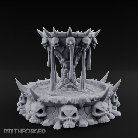Spike-Crowned Skull-Ringed Necromantic Fountain Miniature for Dungeons and Dragons, Pathfinder or other TTRPGs