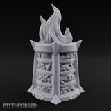Spike-Finned Coal-Packed Iron Brazier Miniature for Dungeons and Dragons, Pathfinder or other TTRPGs