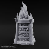 Spike-Finned Coal-Packed Iron Brazier Miniature for Dungeons and Dragons, Pathfinder or other TTRPGs
