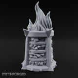 Spike-Finned Coal-Packed Iron Brazier Miniature for Dungeons and Dragons, Pathfinder or other TTRPGs