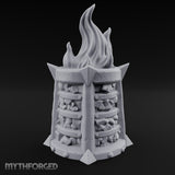 Spike-Finned Coal-Packed Iron Brazier Miniature for Dungeons and Dragons, Pathfinder or other TTRPGs