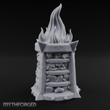 Spike-Finned Coal-Packed Iron Brazier Miniature for Dungeons and Dragons, Pathfinder or other TTRPGs