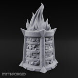 Spike-Finned Coal-Packed Iron Brazier Miniature for Dungeons and Dragons, Pathfinder or other TTRPGs