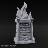 Spike-Finned Coal-Packed Iron Brazier Miniature for Dungeons and Dragons, Pathfinder or other TTRPGs