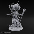Spike Headed Staff Wielding Demon Witch — Huge - 3" Base