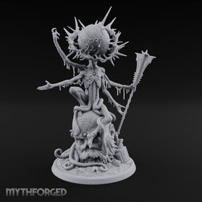 Spike Headed Staff Wielding Demon Witch — Huge - 3" Base