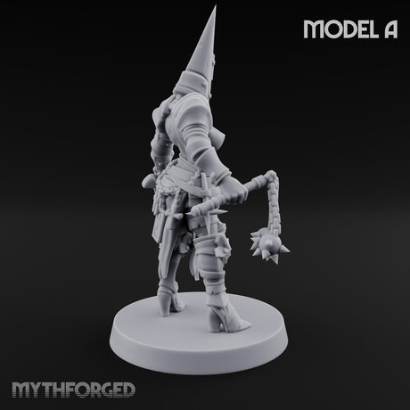 Spike Helmed Mace Swinging Anointed Warrior A Miniature for Dungeons and Dragons, Pathfinder or other TTRPGs