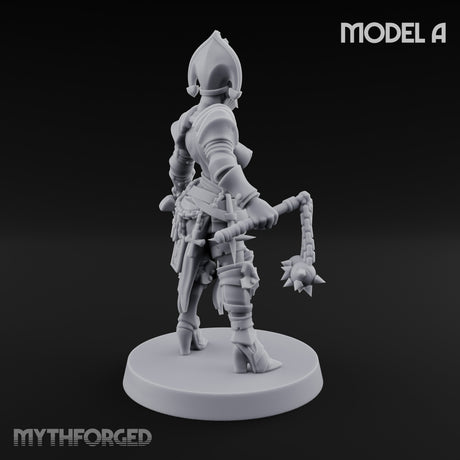 Spike Helmed Mace Swinging Anointed Warrior A Miniature for Dungeons and Dragons, Pathfinder or other TTRPGs