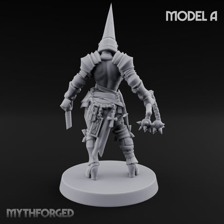 Spike Helmed Mace Swinging Anointed Warrior A Miniature for Dungeons and Dragons, Pathfinder or other TTRPGs