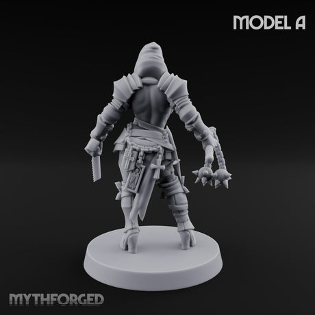 Spike Helmed Mace Swinging Anointed Warrior A Miniature for Dungeons and Dragons, Pathfinder or other TTRPGs