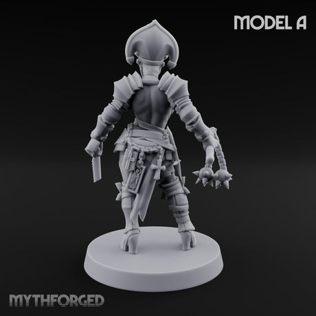 Spike Helmed Mace Swinging Anointed Warrior A Miniature for Dungeons and Dragons, Pathfinder or other TTRPGs