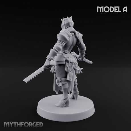 Spike Helmed Mace Swinging Anointed Warrior A Miniature for Dungeons and Dragons, Pathfinder or other TTRPGs