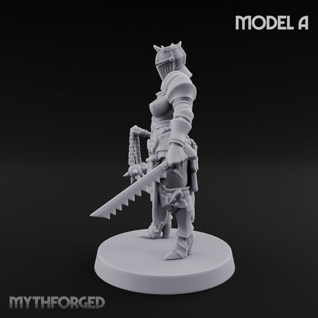 Spike Helmed Mace Swinging Anointed Warrior A Miniature for Dungeons and Dragons, Pathfinder or other TTRPGs