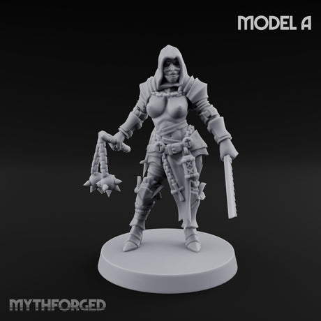 Spike Helmed Mace Swinging Anointed Warrior A Miniature for Dungeons and Dragons, Pathfinder or other TTRPGs