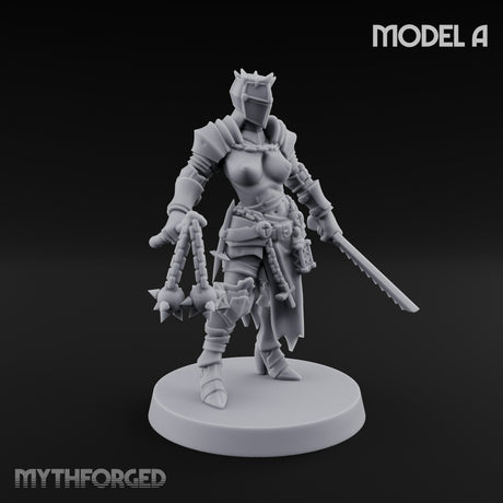 Spike Helmed Mace Swinging Anointed Warrior A Miniature for Dungeons and Dragons, Pathfinder or other TTRPGs