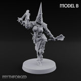 Spike Helmed Mace Swinging Anointed Warrior B Miniature for Dungeons and Dragons, Pathfinder or other TTRPGs