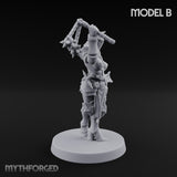 Spike Helmed Mace Swinging Anointed Warrior B Miniature for Dungeons and Dragons, Pathfinder or other TTRPGs
