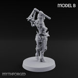 Spike Helmed Mace Swinging Anointed Warrior B Miniature for Dungeons and Dragons, Pathfinder or other TTRPGs
