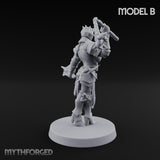 Spike Helmed Mace Swinging Anointed Warrior B Miniature for Dungeons and Dragons, Pathfinder or other TTRPGs