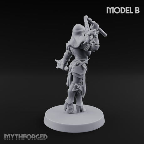 Spike Helmed Mace Swinging Anointed Warrior B Miniature for Dungeons and Dragons, Pathfinder or other TTRPGs