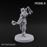Spike Helmed Mace Swinging Anointed Warrior B Miniature for Dungeons and Dragons, Pathfinder or other TTRPGs