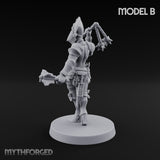 Spike Helmed Mace Swinging Anointed Warrior B Miniature for Dungeons and Dragons, Pathfinder or other TTRPGs