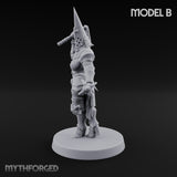 Spike Helmed Mace Swinging Anointed Warrior B Miniature for Dungeons and Dragons, Pathfinder or other TTRPGs