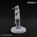 Spike Helmed Mace Swinging Anointed Warrior B Miniature for Dungeons and Dragons, Pathfinder or other TTRPGs