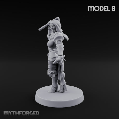 Spike Helmed Mace Swinging Anointed Warrior B Miniature for Dungeons and Dragons, Pathfinder or other TTRPGs