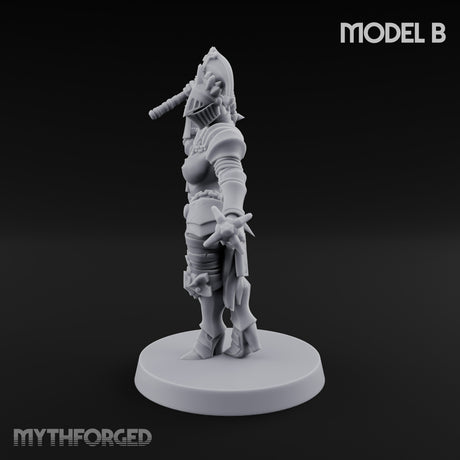 Spike Helmed Mace Swinging Anointed Warrior B Miniature for Dungeons and Dragons, Pathfinder or other TTRPGs