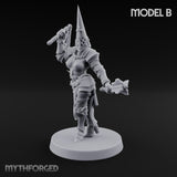Spike Helmed Mace Swinging Anointed Warrior B Miniature for Dungeons and Dragons, Pathfinder or other TTRPGs