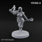 Spike Helmed Mace Swinging Anointed Warrior B Miniature for Dungeons and Dragons, Pathfinder or other TTRPGs