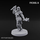 Spike Helmed Mace Swinging Anointed Warrior B Miniature for Dungeons and Dragons, Pathfinder or other TTRPGs