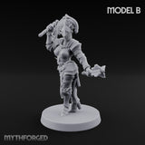 Spike Helmed Mace Swinging Anointed Warrior B Miniature for Dungeons and Dragons, Pathfinder or other TTRPGs